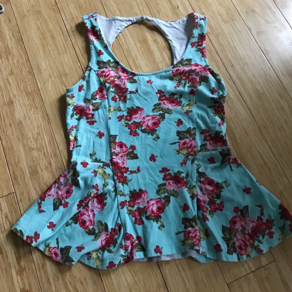 Pacsun peplum floral halter top