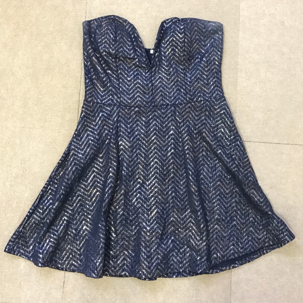 Low-cut, Metallic Patterned Dress
