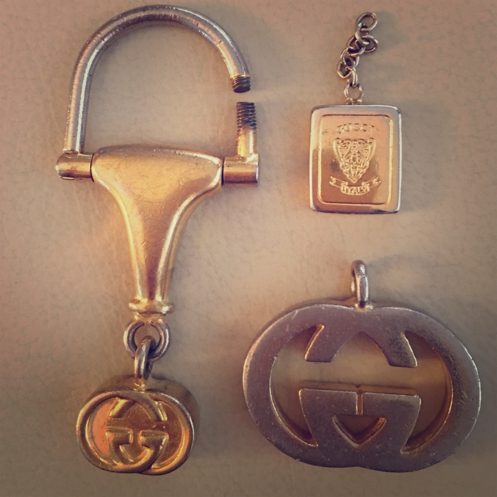 Authentic vintage 70's GUCCI keychain fob charms