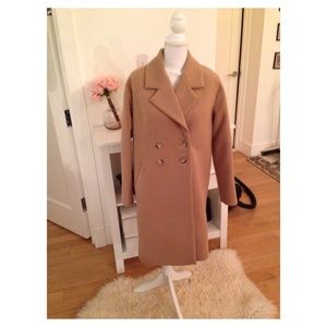 Camel cocoon shape coat