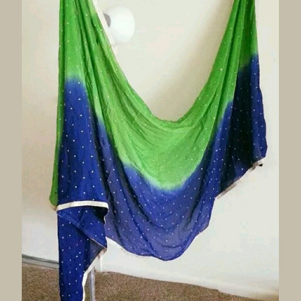 New Green with blue shawl dupatta scarf