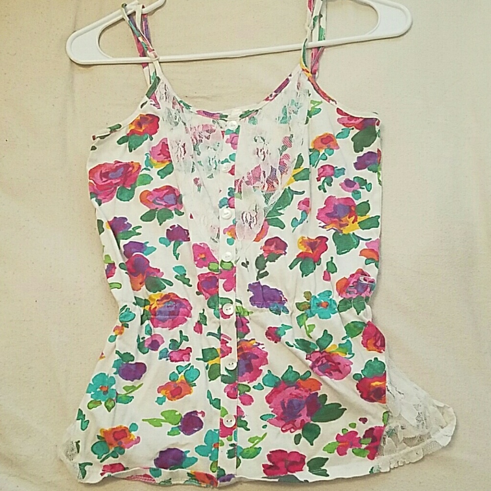 O'Neill floral and lace tank