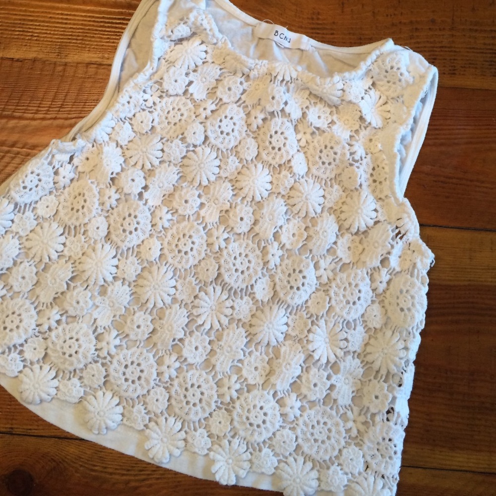 Crochet Lace Front Crop Top