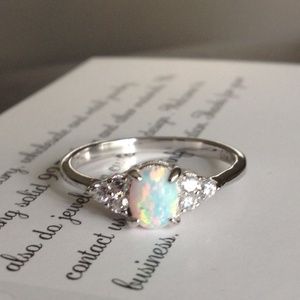 Fire Opal Solid 925 Silver Ring 6, 7, 8, 9