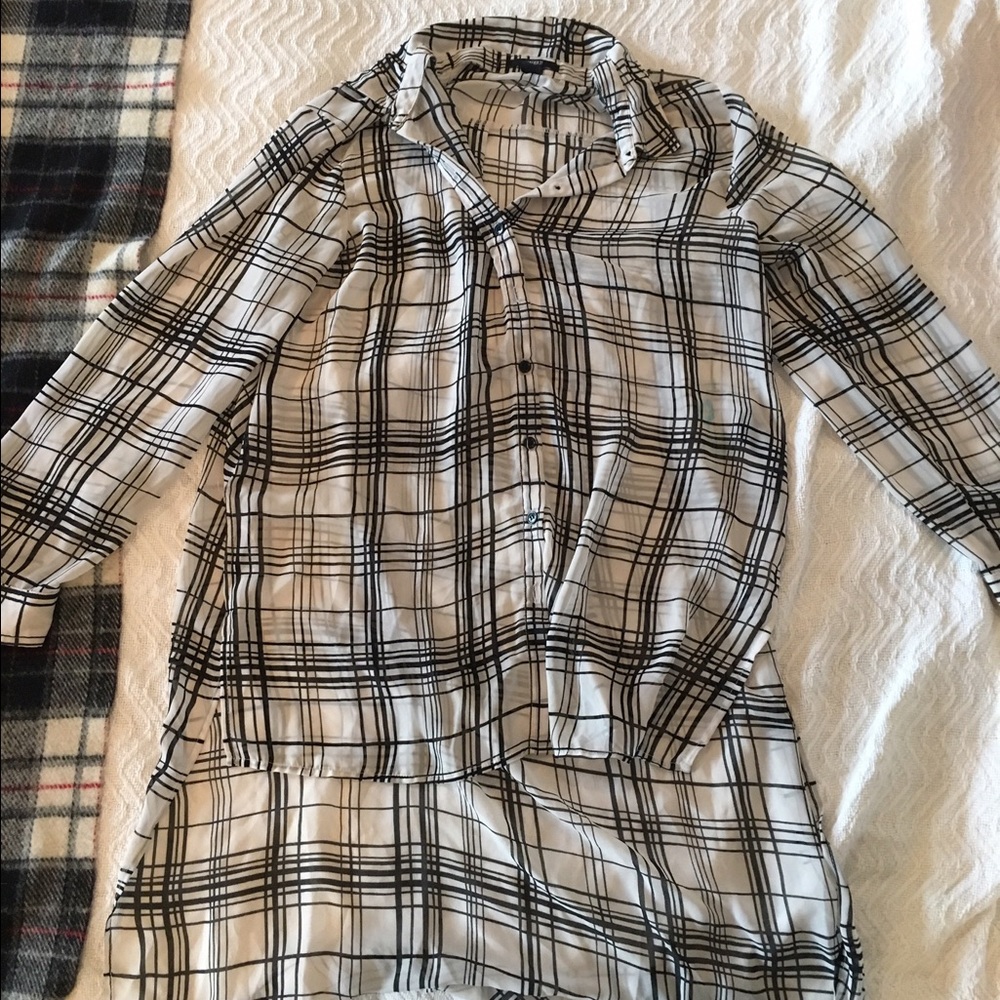 Sheer checkered tunic