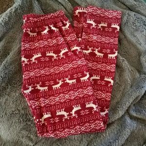 NWOT Red pajama pants with Reindeers