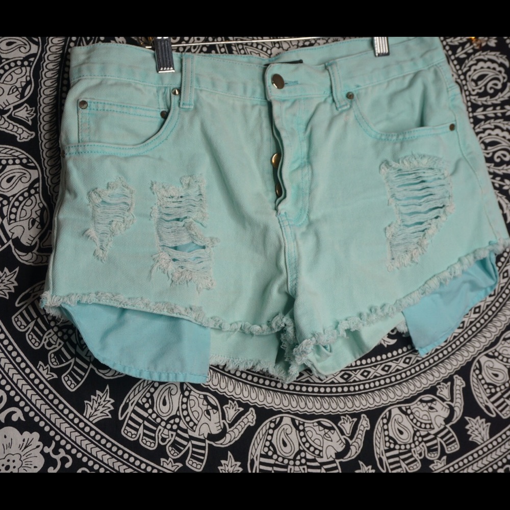 FOREVER 21 MINT BLUE SHORTS