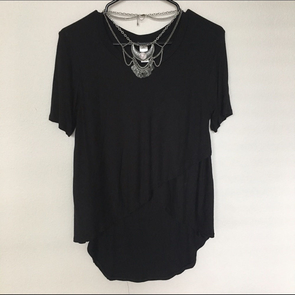 Black High Low Short Sleeve
