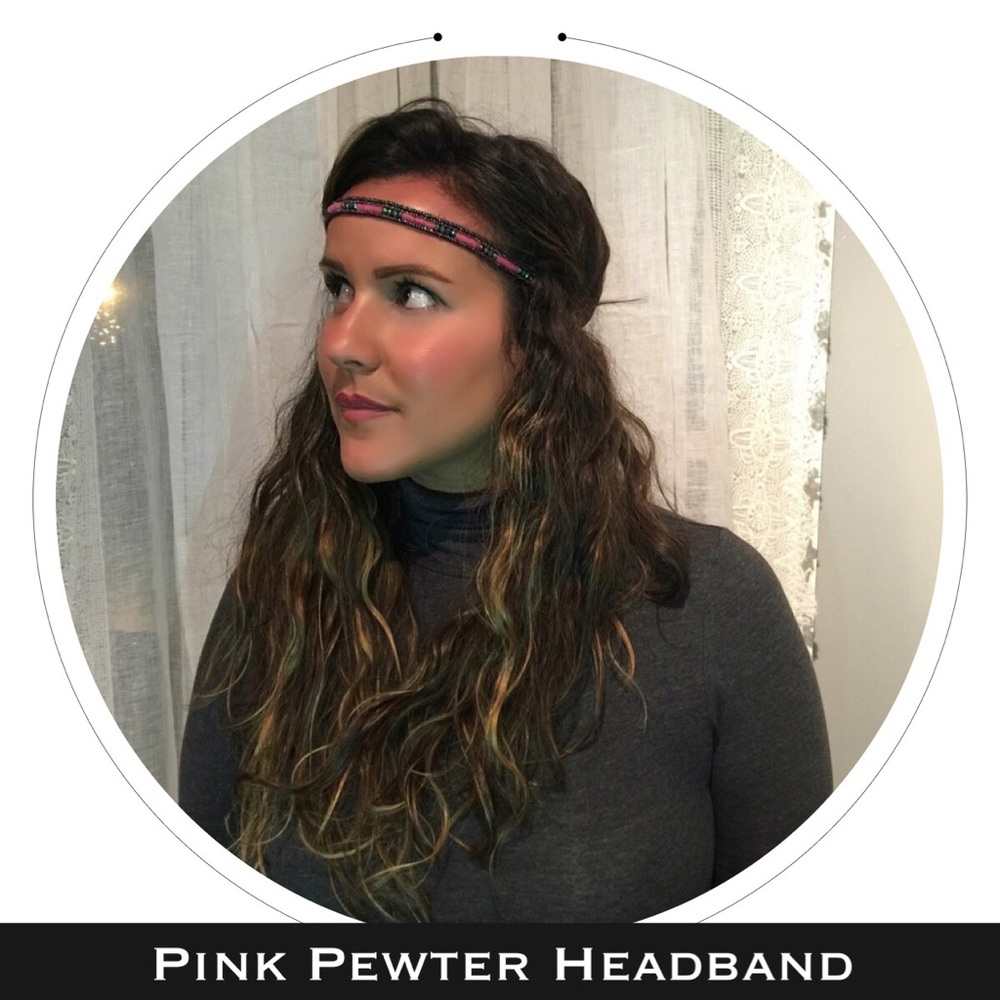 {New} Pink Pewter | Elastic Headbands (two pack)