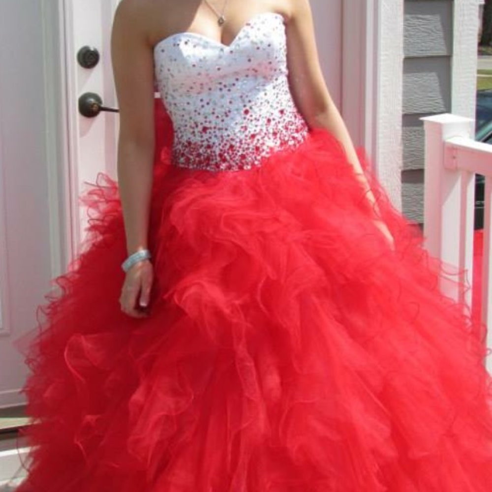 Red & White Prom Dress