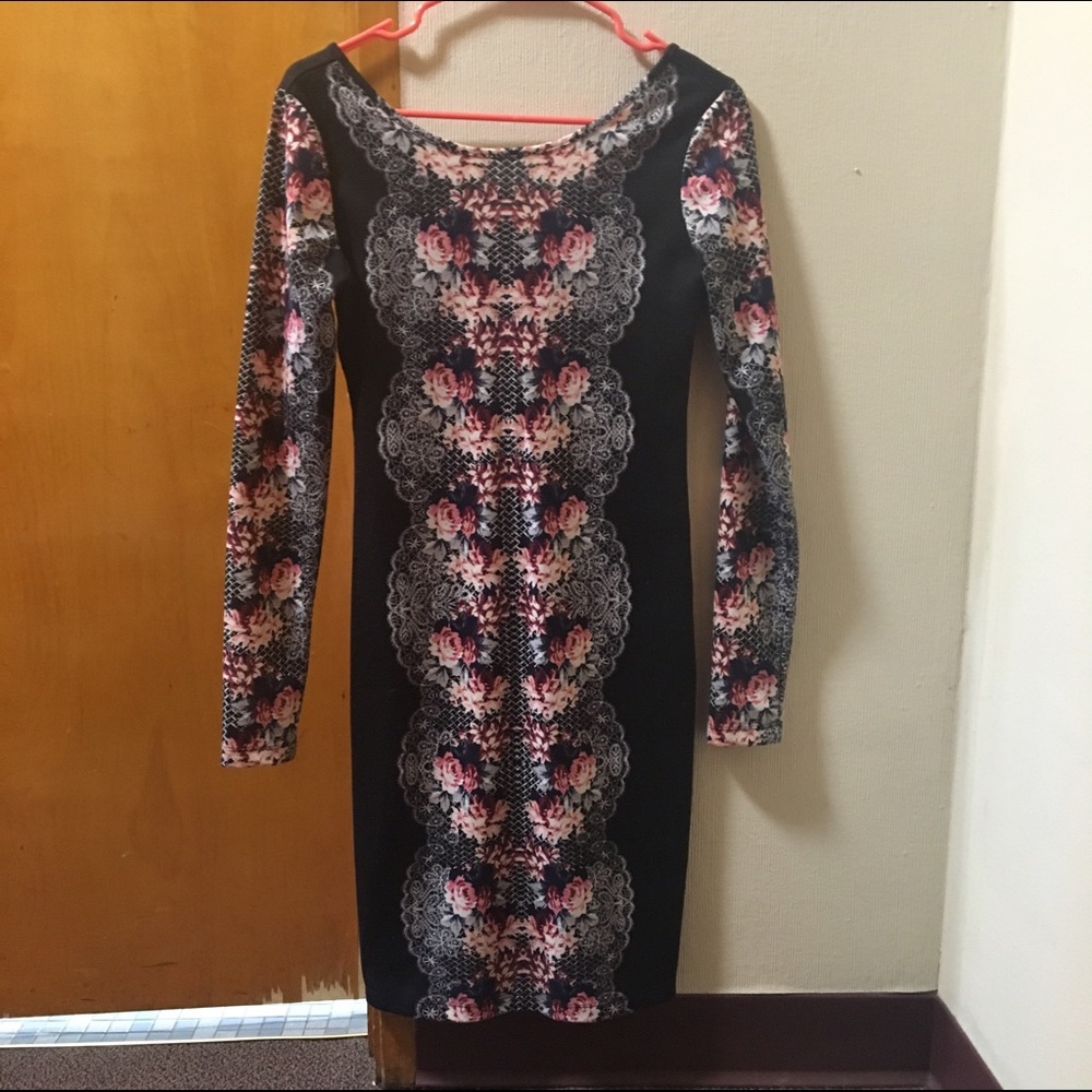 Long sleeved rose dress