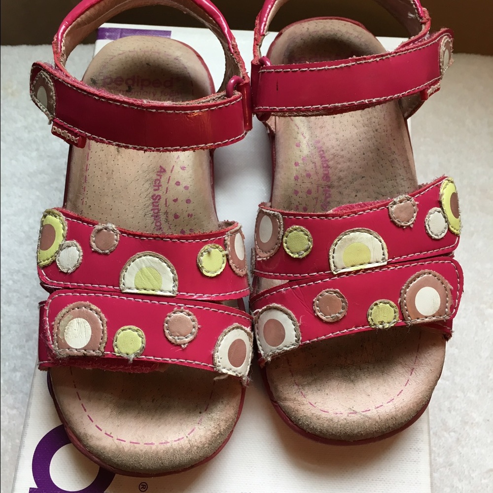 Pediped “Gillian” Patent Girls Sandal, Sz 11-11.5