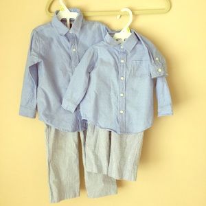 Janie&Jack 6-12mo Oxford Shirt & Seersucker Pants