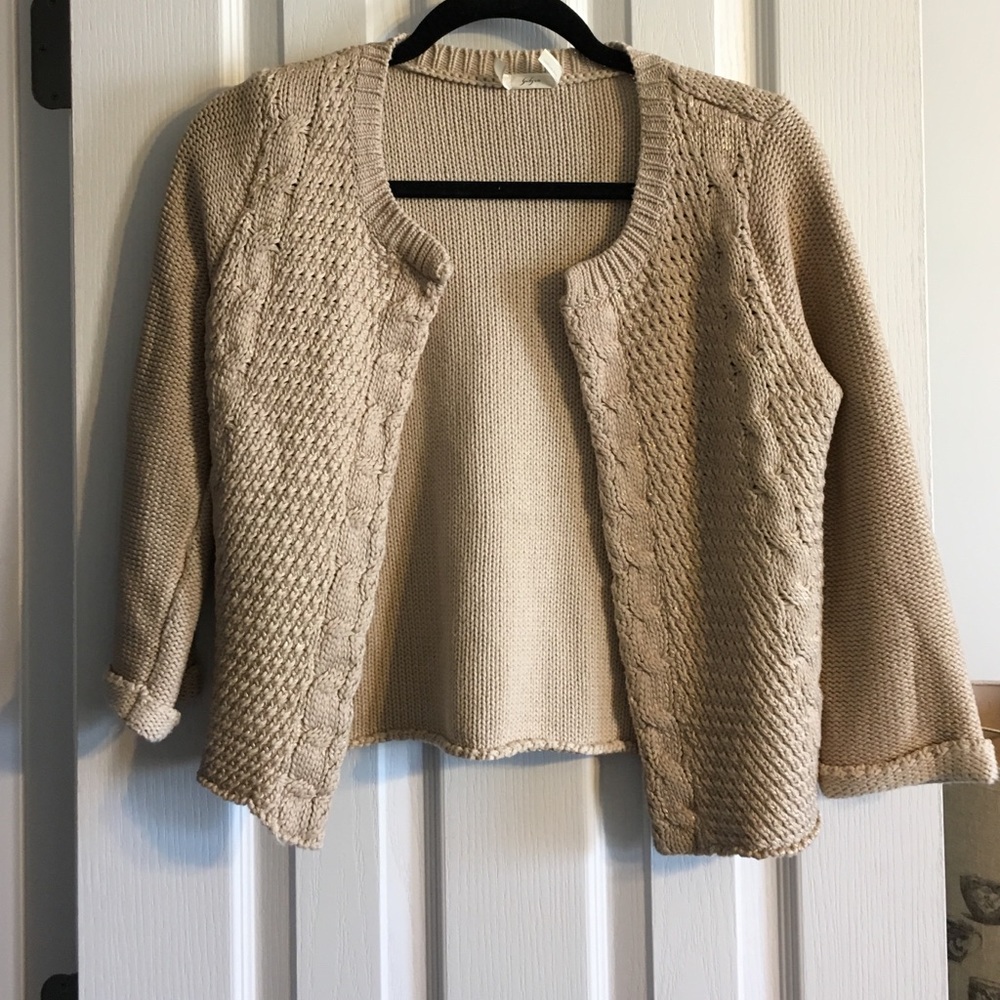 Wheat and Gold Linen Cardigan