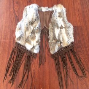 NEW! Never worn! Cute Vest made of "REAL FUR"