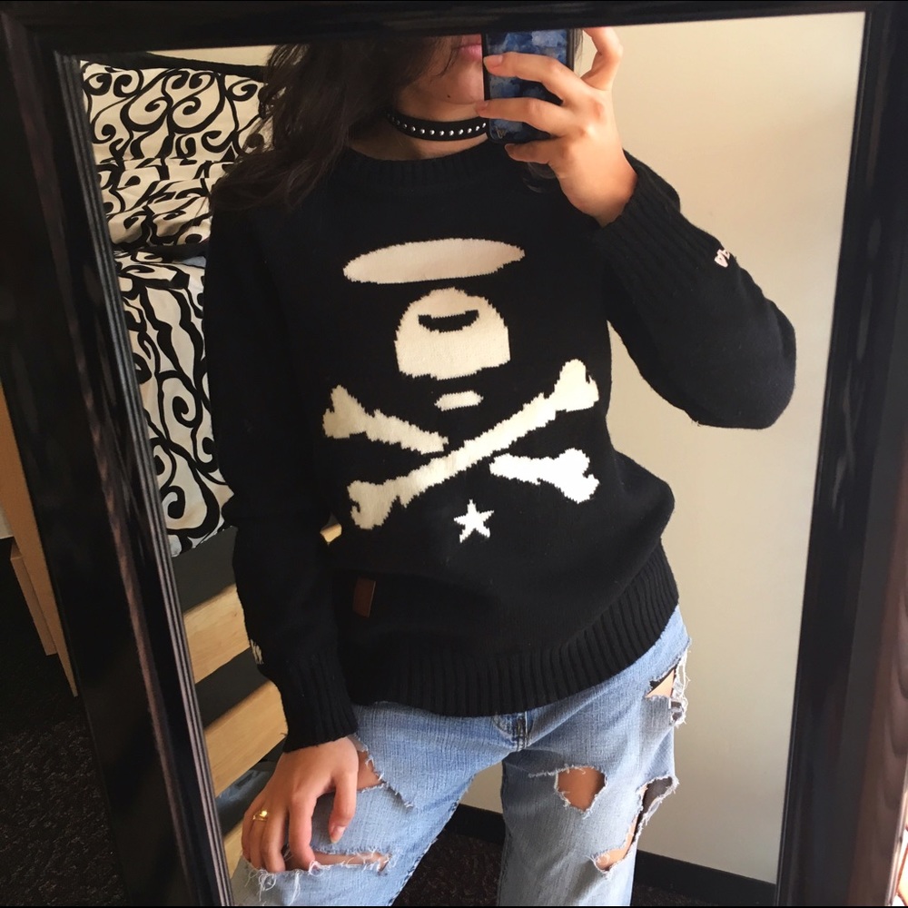 AUTHENTIC BAPE/AAPE crossbones sweater