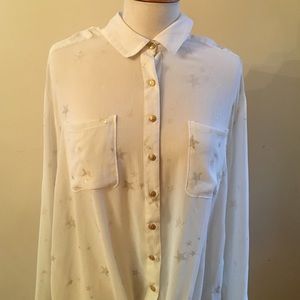 Free People Sheer Gold Star top ⭐️