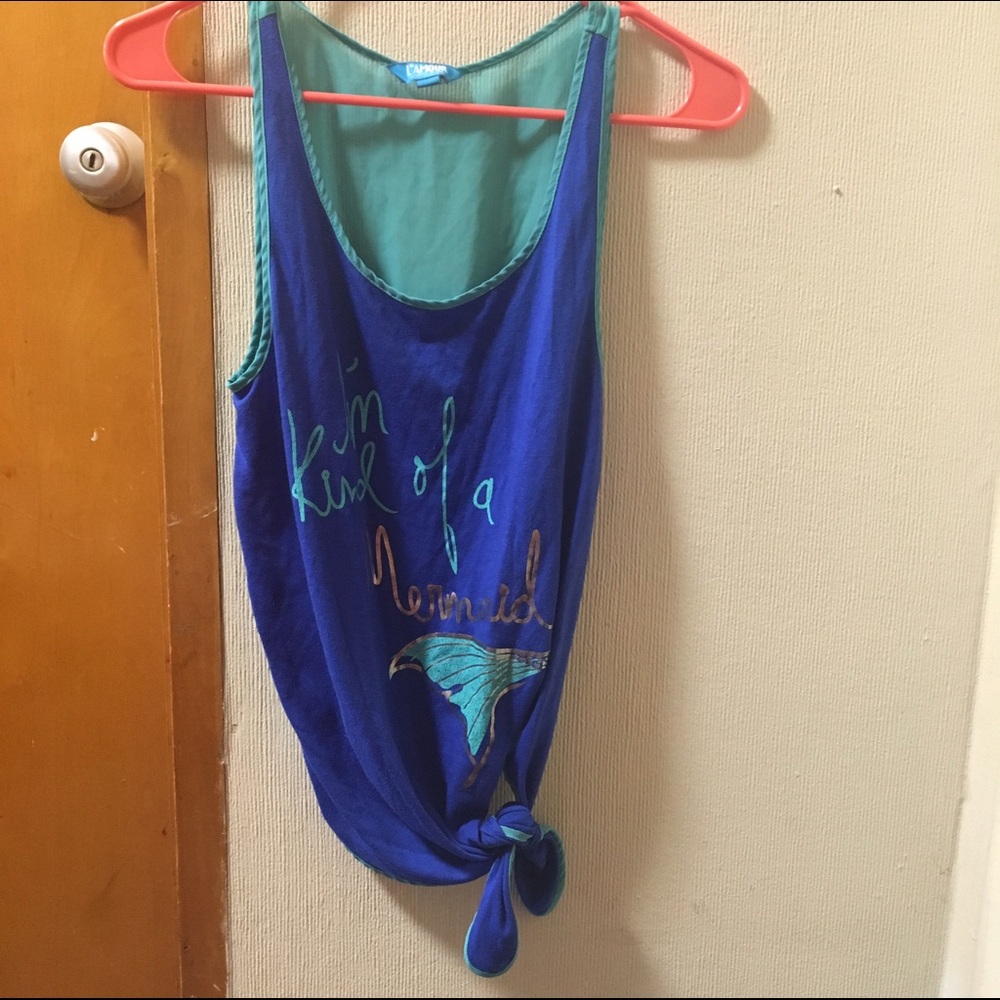 I'm Kind of a Mermaid Tied Tank Top