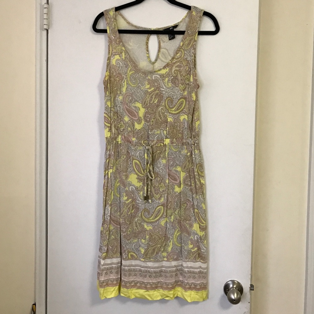 Patterned Dress with Drawstring Waist