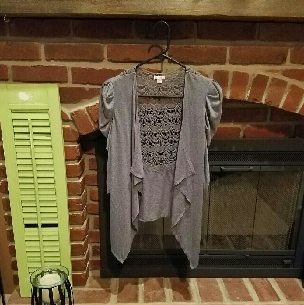 3/4 Sleeve Dark Gray Cardigan