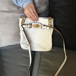 Cream Michael Kors cross body bag