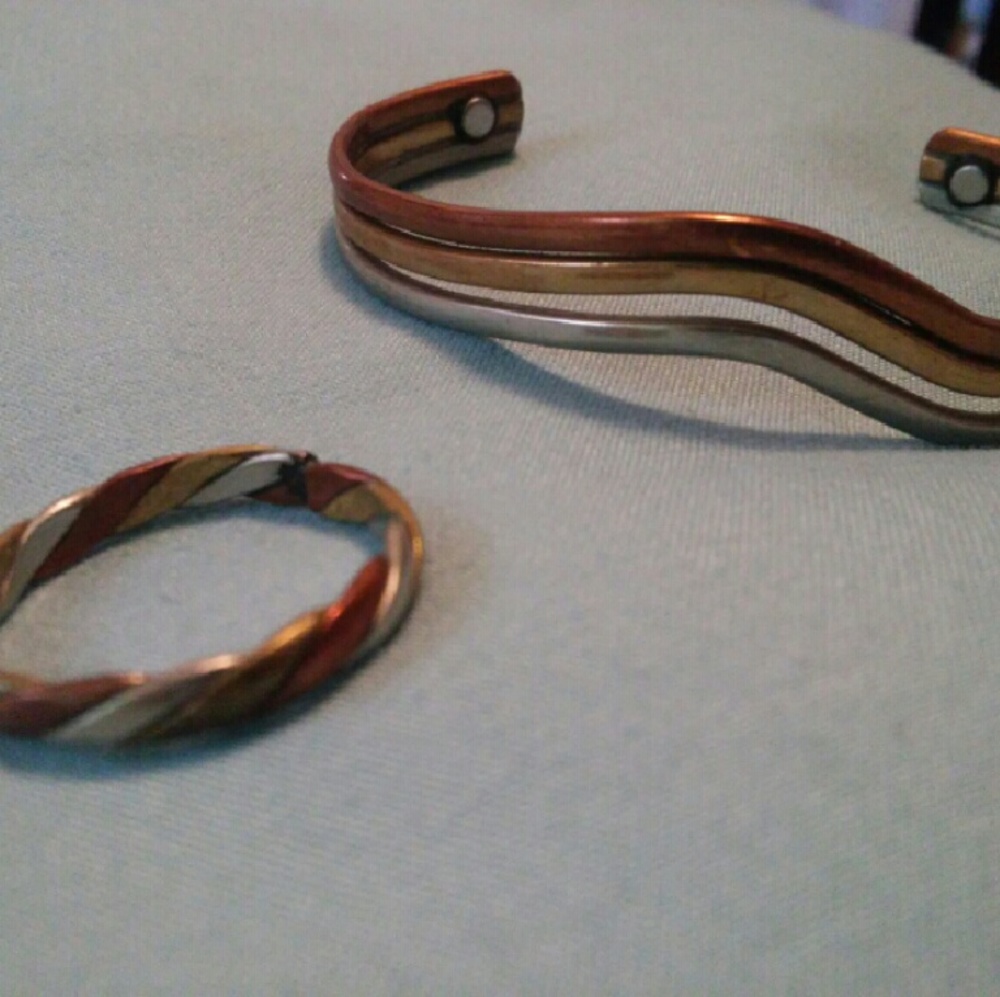 Copper bracelet and ring