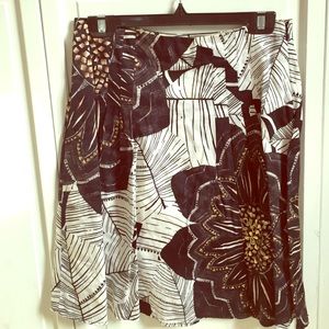 Black and white skirt with brass detailing