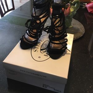 Steve Madden Drexel Black Suede Heels SIZE 8