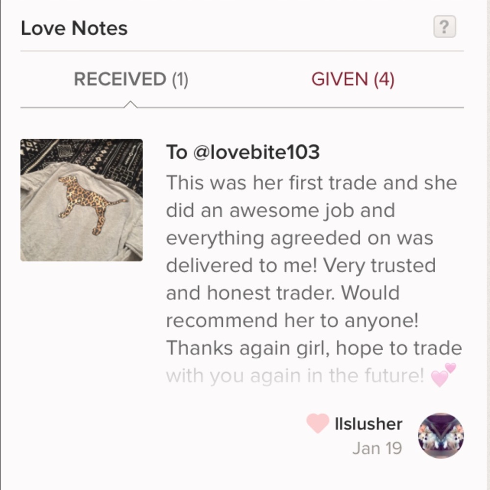 💕TRADE FEEDBACK💕