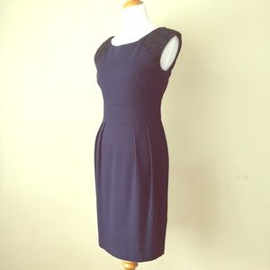 Embellished Navy Knit Dress