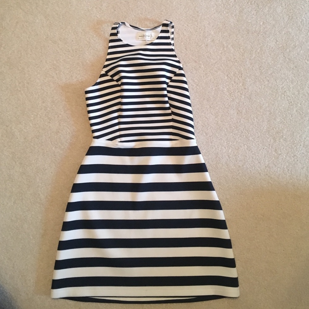 Striped navy blue and white dress