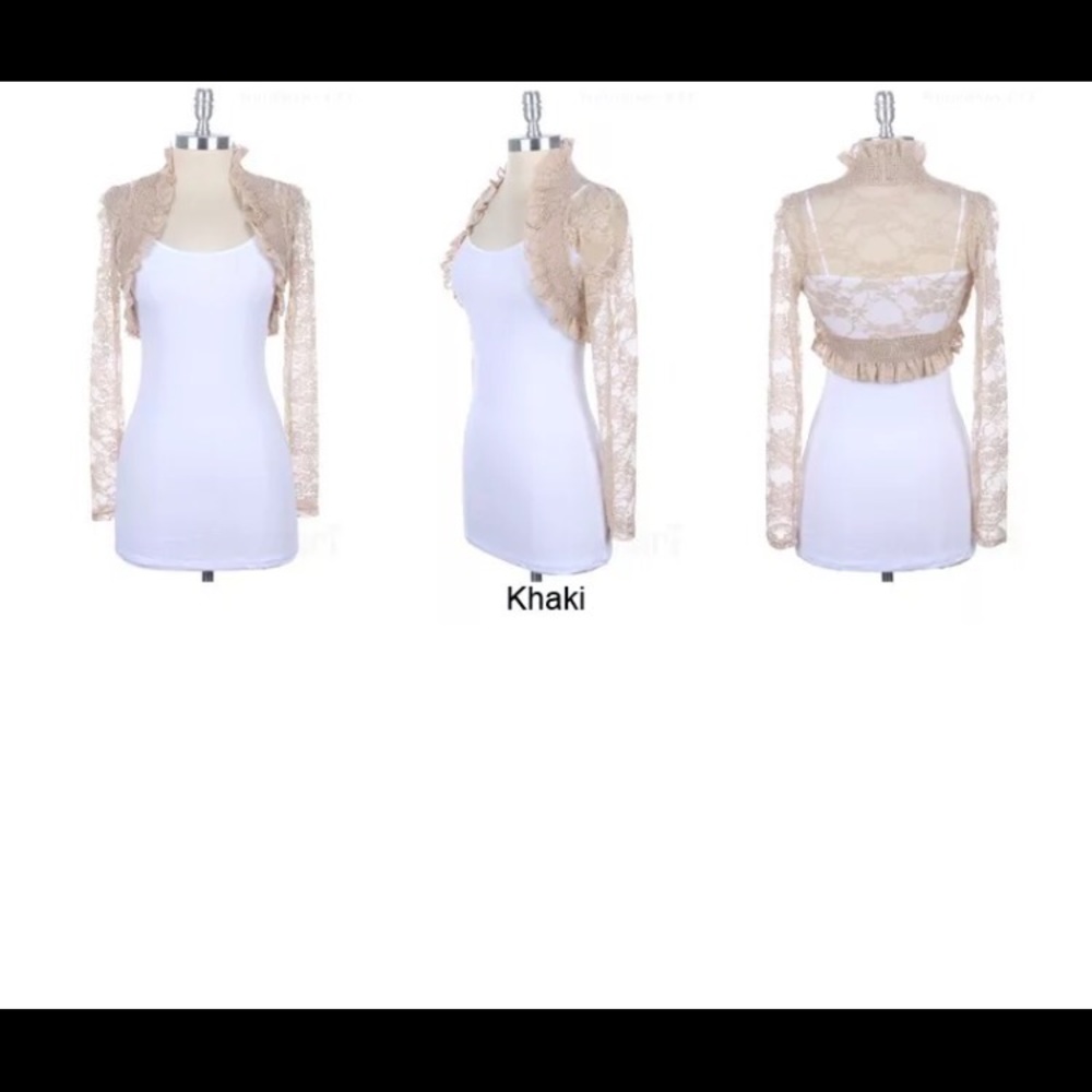 Lace long sleeve shrug ruffle cardigan