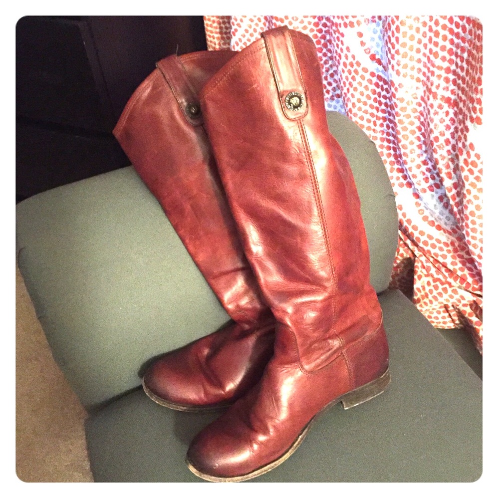 FRYE Melissa Button Tall Boots - Cognac
