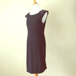 Black Dress with Embellished Shoulder