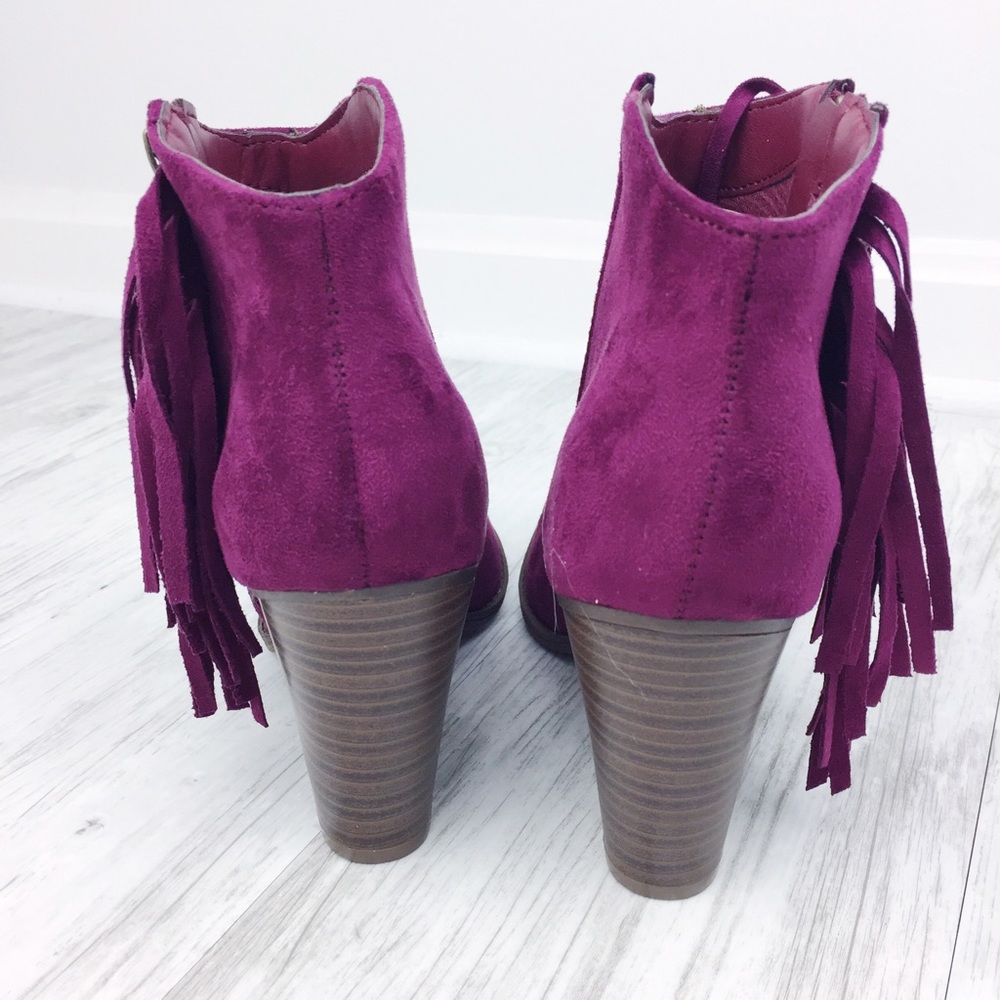 Wine Fringe Booties - Picture 2 of 4