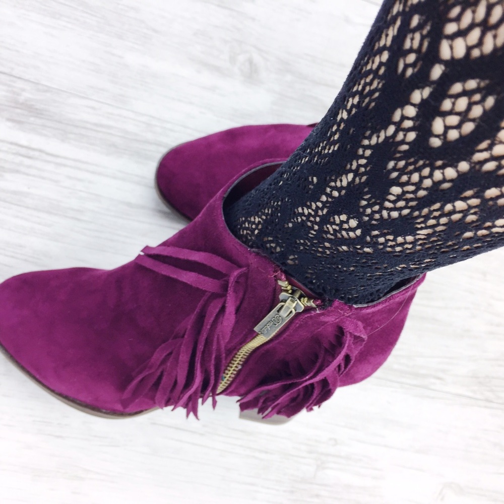 Wine Fringe Booties - Picture 3 of 4