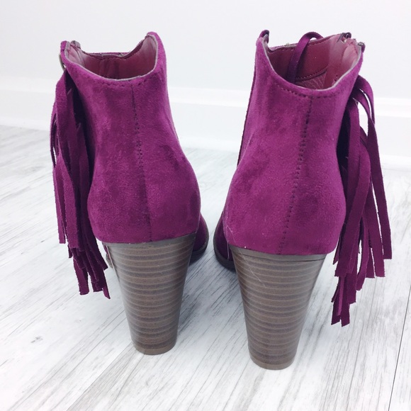 Wine Fringe Booties - Picture 2 of 4