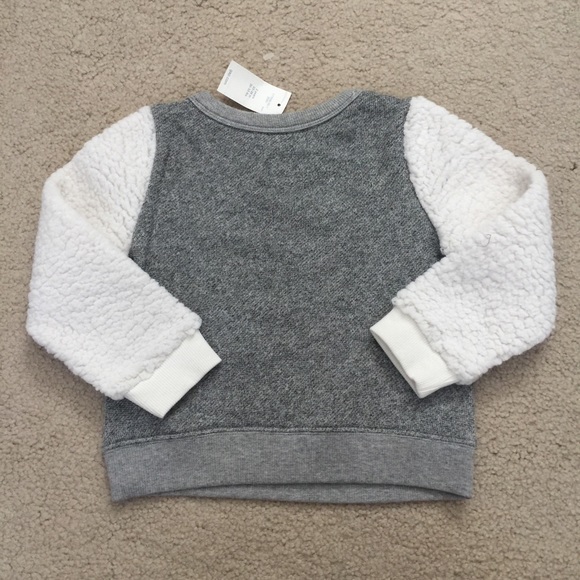 💥NWT💥 Baby GAP sherpa sleeve sweatshirt~2 - Picture 3 of 3
