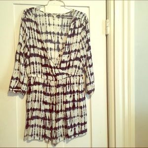 Tie dye plunging romper