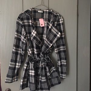 Black and white flannel jacket