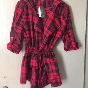 Black and red flannel jacket