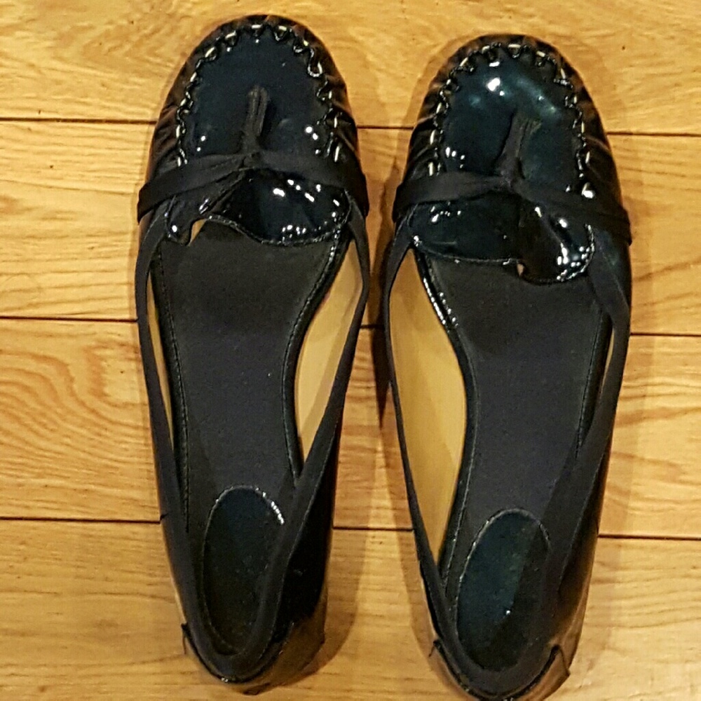 Navy patent leather Kate spade flats