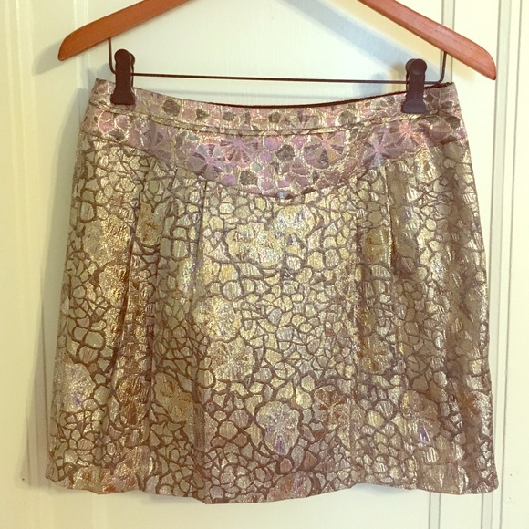 ⚡UO | Gold & pink shimmery mini skirt - Picture 1 of 3