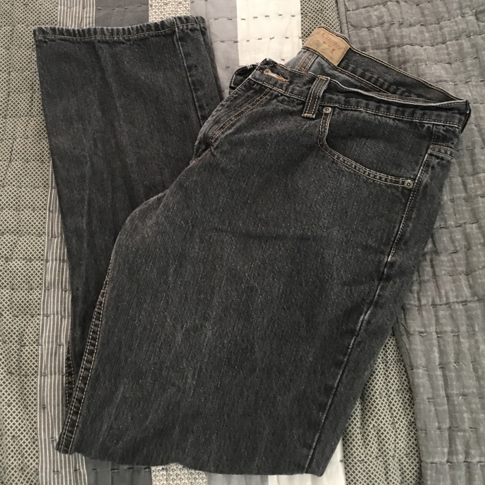 Mens red camel jeans in 34x30