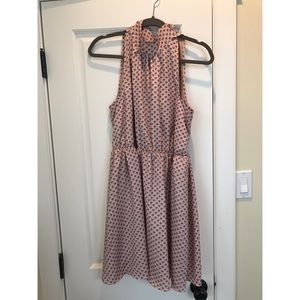 High Neck Sailboat Print Dress