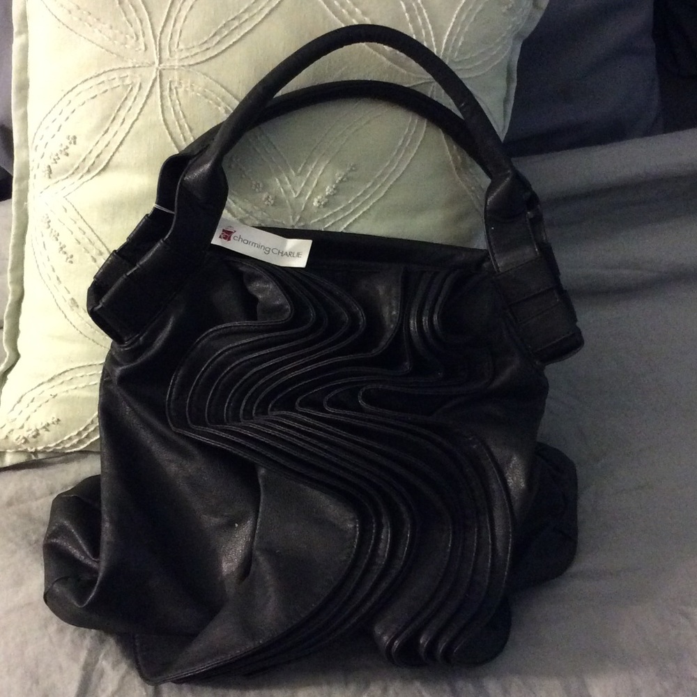 NWT black "leather" purse
