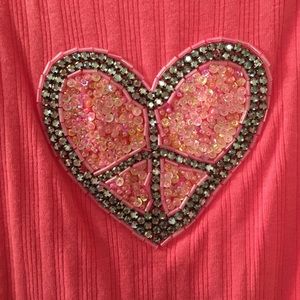 Reserved* Twisted Heart peace jeweled tank top