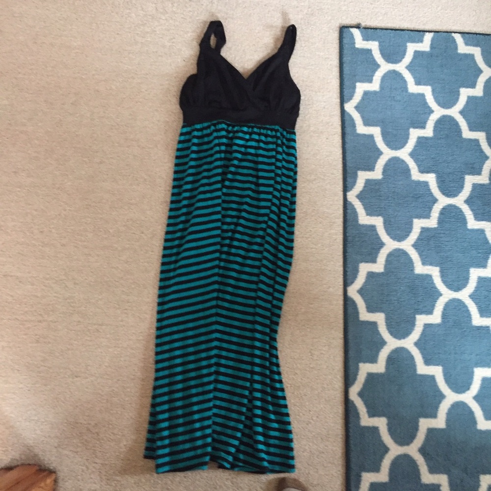 Torrid Turquoise/green and black maxi dress
