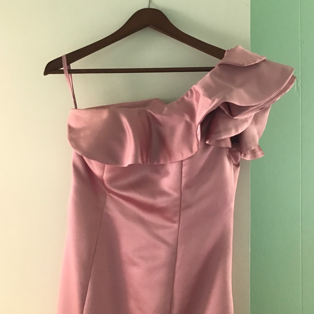 Rose pink half sleeve gown