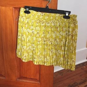 Yellow floral mini skirt